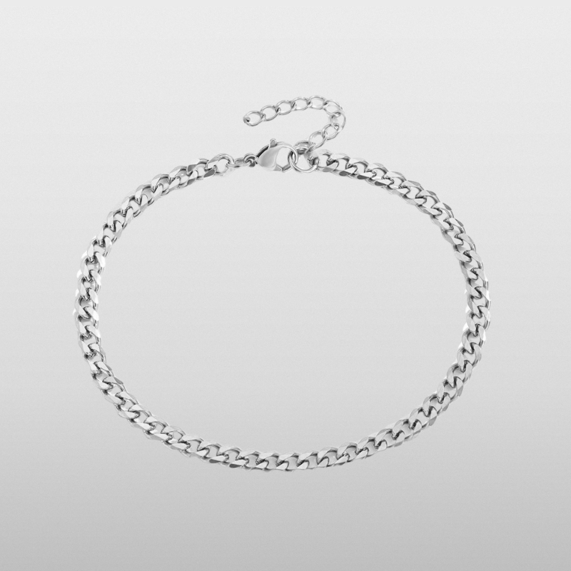 Slim Cuban Bracelet 3mm (Silver)