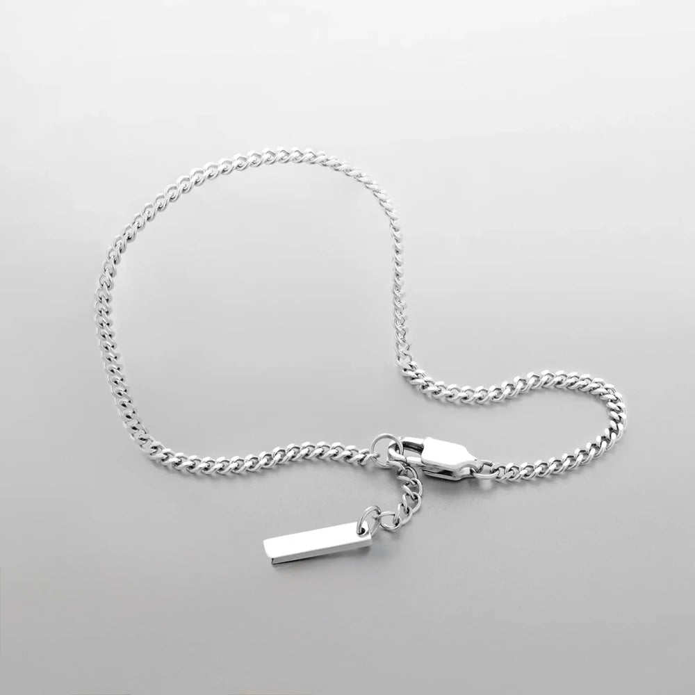 Minimal Cuban Bracelet (Silver) 1.8mm