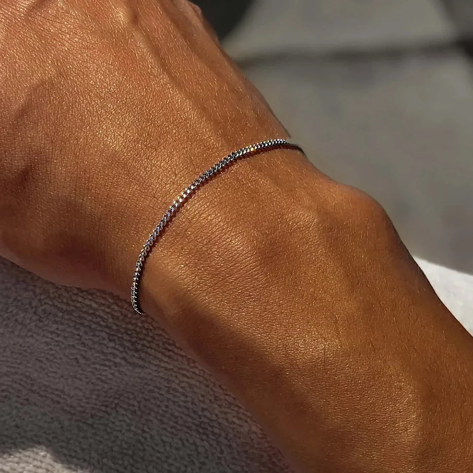 Minimal Cuban Bracelet (Silver) 1.8mm