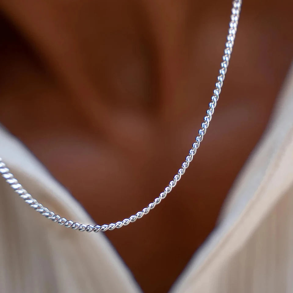 Minimal Cuban Chain (Silver) 1.8mm