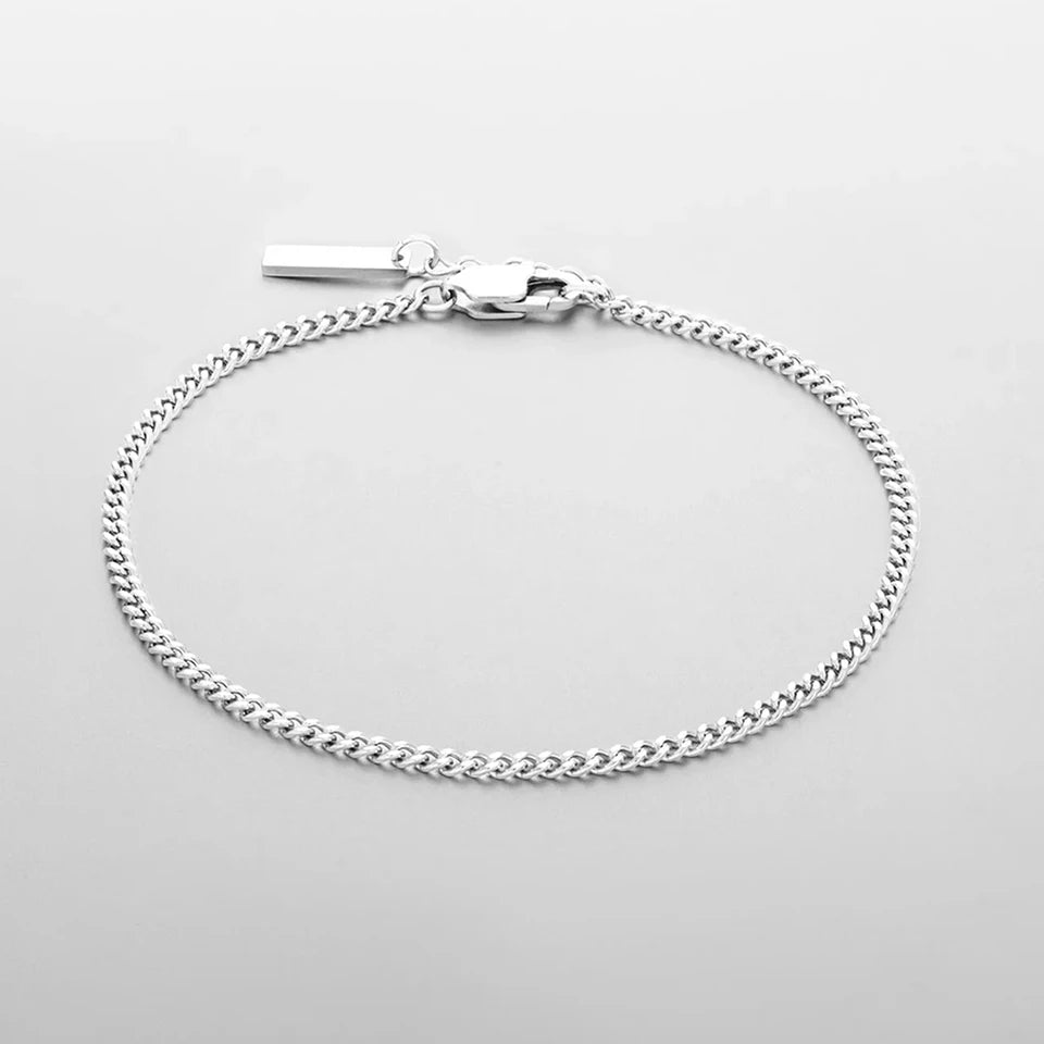 Minimal Cuban Bracelet (Silver) 1.8mm