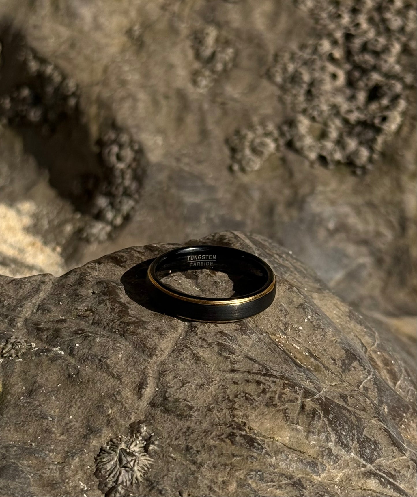 Polished Edge Ring (Gold X Black) 5mm