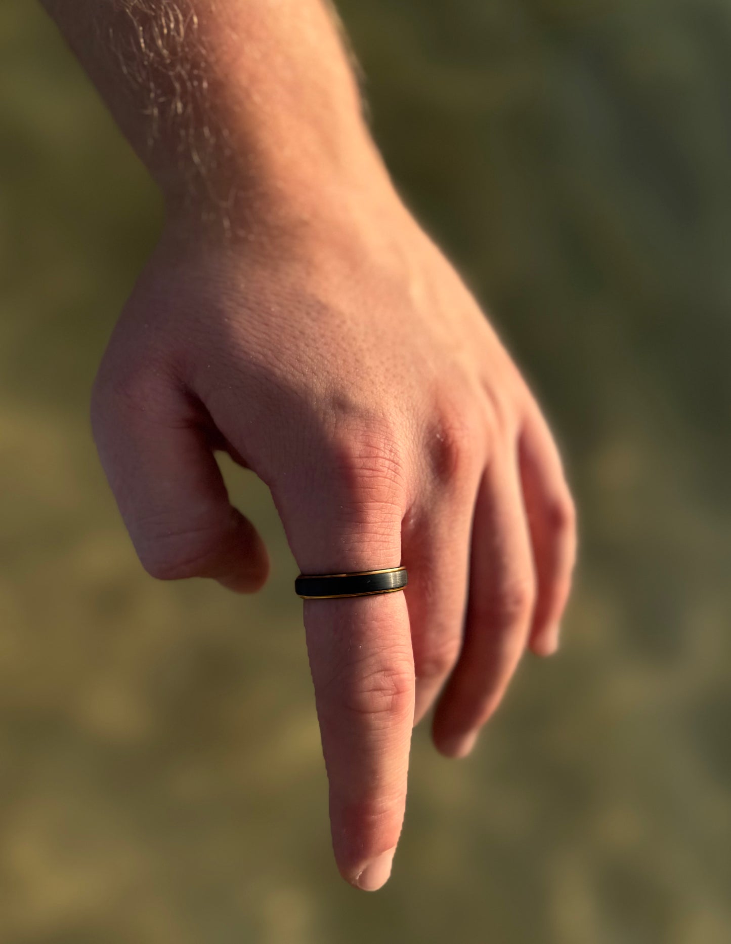 Polished Edge Ring (Gold X Black) 5mm