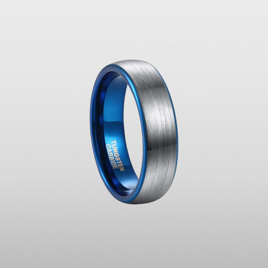 Brushed Blue Ring (Silver)