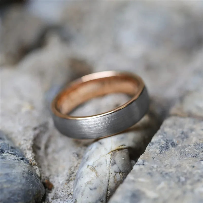 Brushed Rose Ring (Silver) 6mm